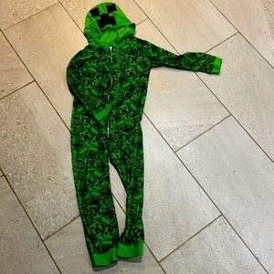 Minecraft Creeper Union Suit with Hood